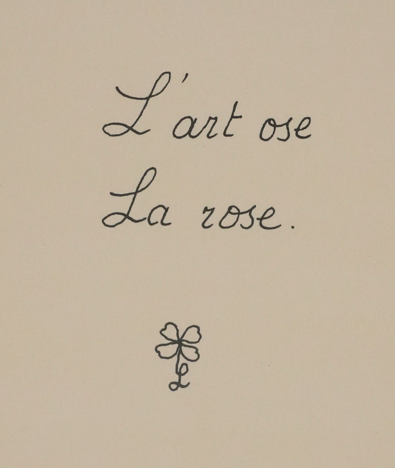 Louise DE VILEMORIN : La rose, Lithographie originale signée