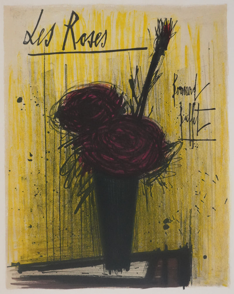 Bernard BUFFET : Les roses, Lithographie originale signée