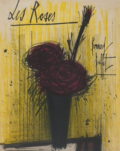 Bernard BUFFET : Les roses, Lithographie originale signée