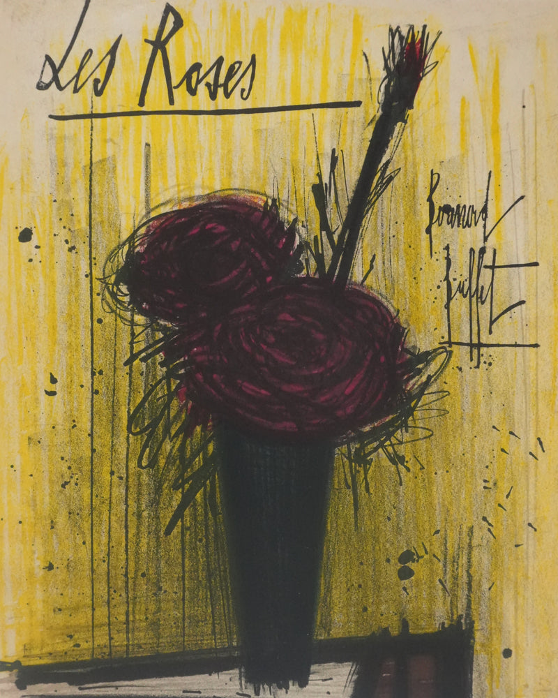 Bernard BUFFET : Les roses, Lithographie originale signée