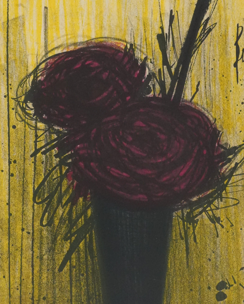 Bernard BUFFET : Les roses, Lithographie originale signée