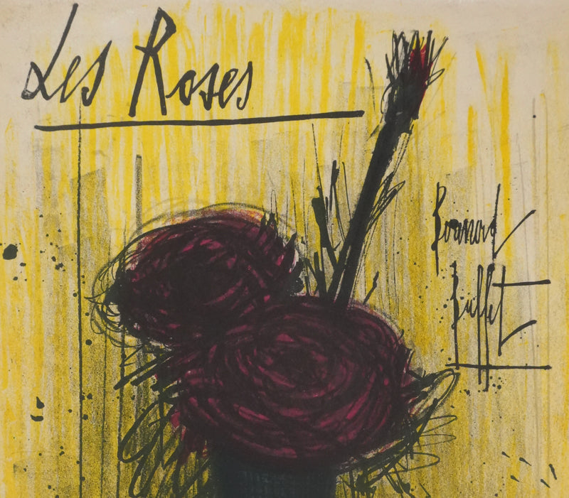 Bernard BUFFET : Les roses, Lithographie originale signée