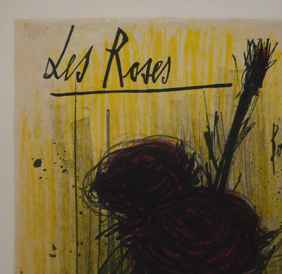 Bernard BUFFET : Les roses, Lithographie originale signée