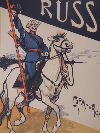 BT Caran d'Ache: Russian Soldier, original signed lithograph, 1897