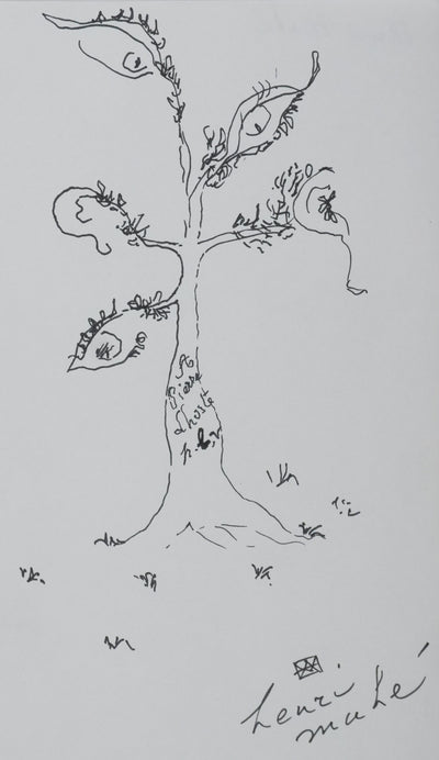 Henri MAHE : L'arbre fantastique, Dessin original signé