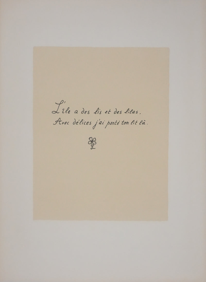 Louise DE VILEMORIN : Les lilas, Lithographie originale signée