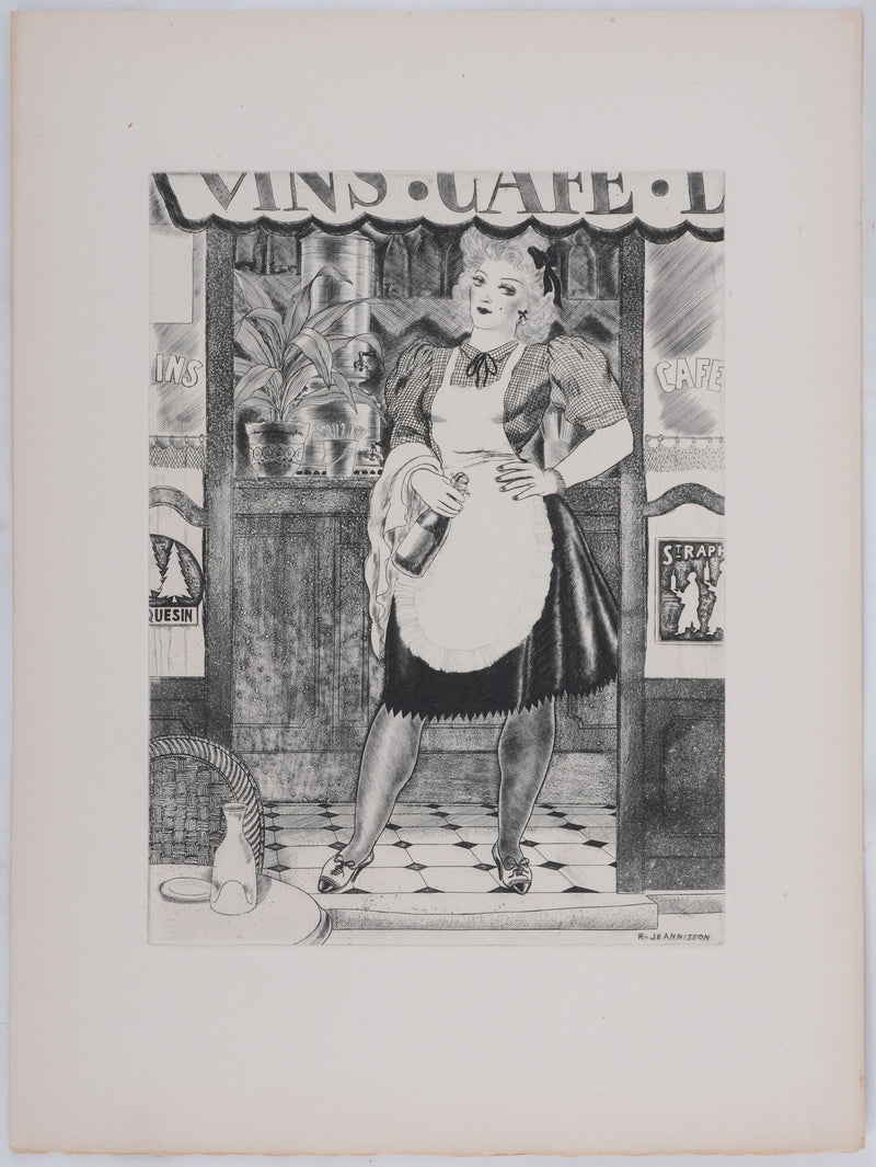 Robert JEANNISSON : La Madelon, Gravure originale signée