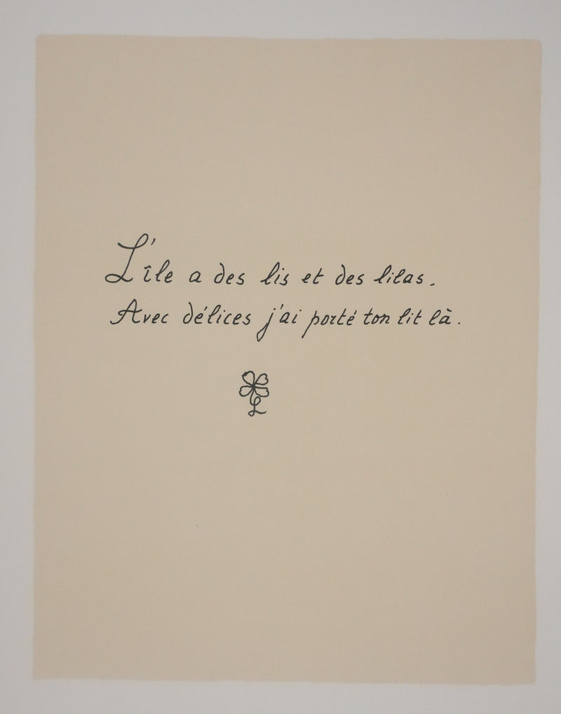 Louise DE VILEMORIN : Les lilas, Lithographie originale signée