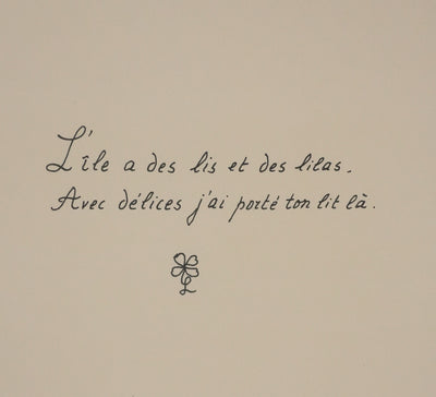 Louise DE VILEMORIN : Les lilas, Lithographie originale signée