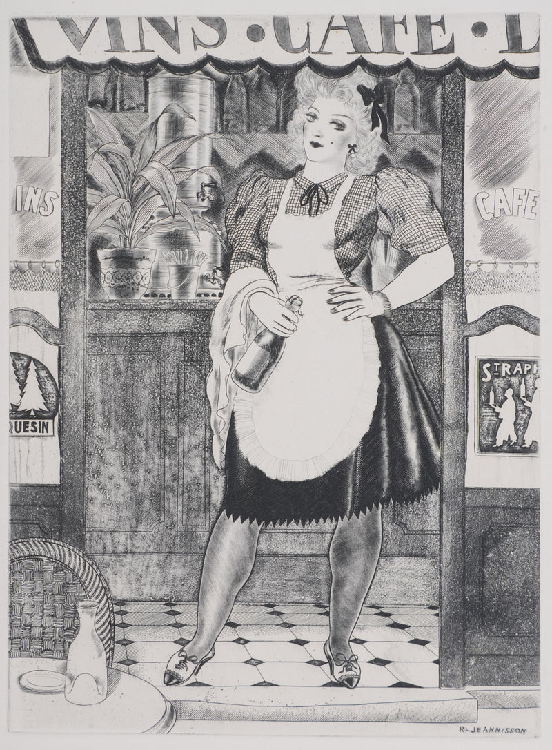 Robert JEANNISSON : La Madelon, Gravure originale signée