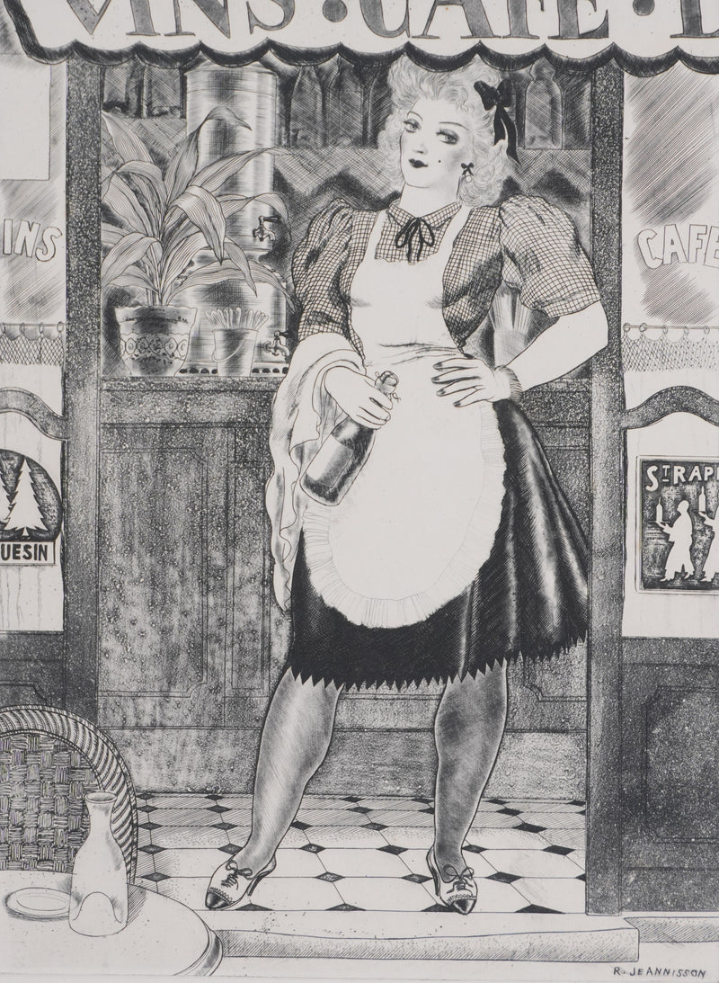 Robert JEANNISSON : La Madelon, Gravure originale signée