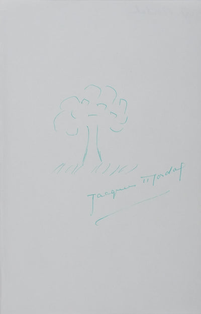 Jacques MORDAL : L'arbre de la prairie, Autographe et dessin original signé