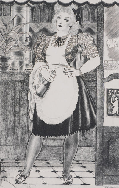 Robert JEANNISSON : La Madelon, Gravure originale signée