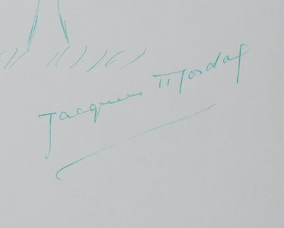 Jacques MORDAL : L'arbre de la prairie, Autographe et dessin original signé