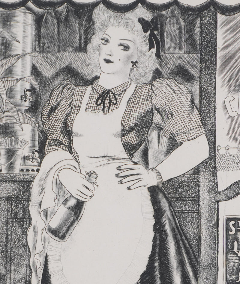 Robert JEANNISSON : La Madelon, Gravure originale signée