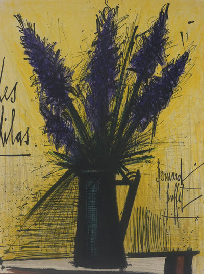 Bernard BUFFET : Les lilas, Lithographie originale signée