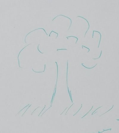 Jacques MORDAL : L'arbre de la prairie, Autographe et dessin original signé