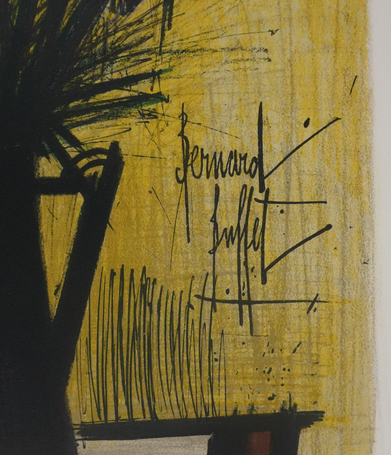 Bernard BUFFET : Les lilas, Lithographie originale signée