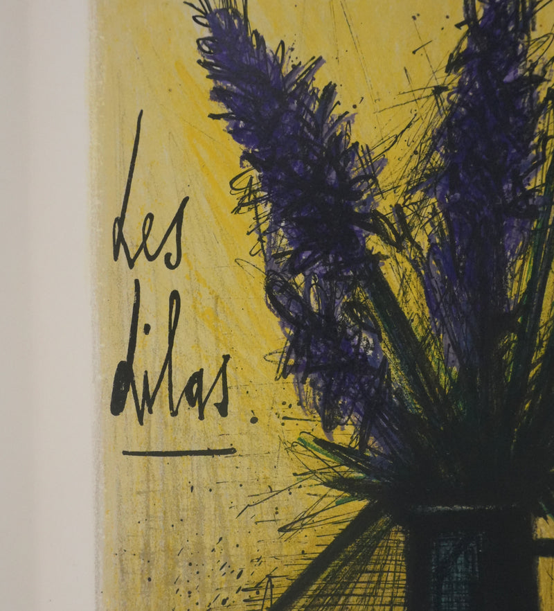 Bernard BUFFET : Les lilas, Lithographie originale signée
