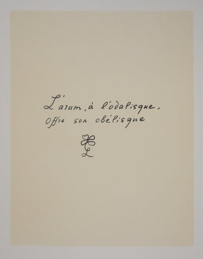 Louise DE VILEMORIN : L'arum, Lithographie originale signée