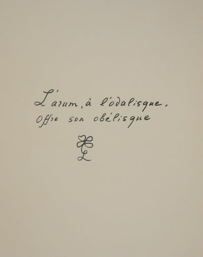 Louise DE VILEMORIN : L'arum, Lithographie originale signée