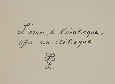 Louise DE VILEMORIN : L'arum, Lithographie originale signée