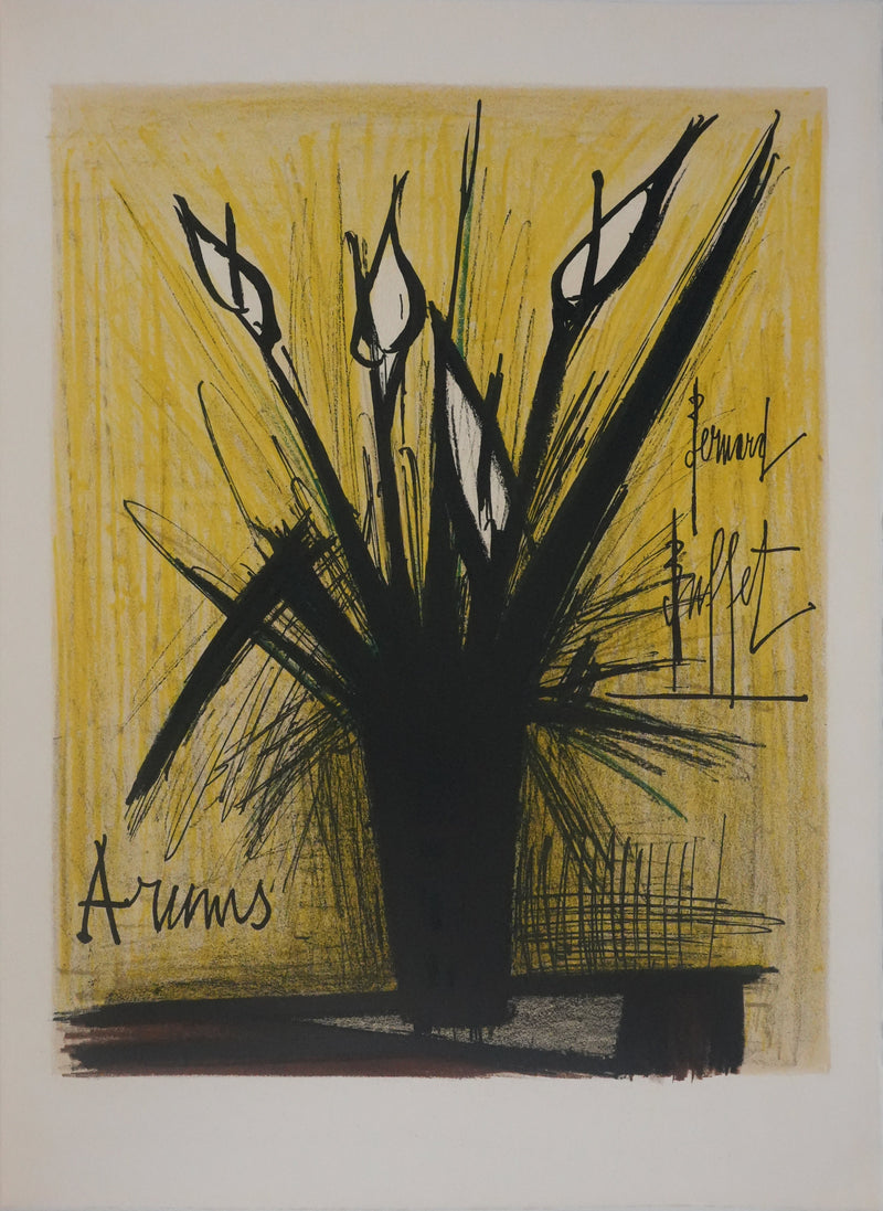 Bernard BUFFET : Les arums, Lithographie originale signée