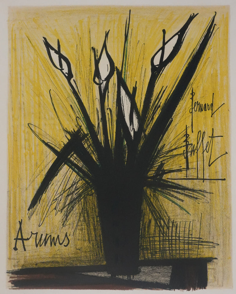 Bernard BUFFET : Les arums, Lithographie originale signée