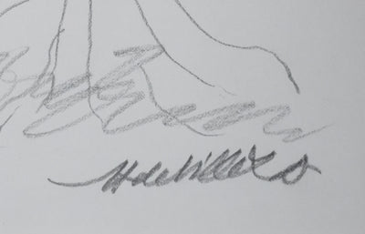 Hubert DEVILLEZ : L'arbre silhouette, Autographe et dessin original signé