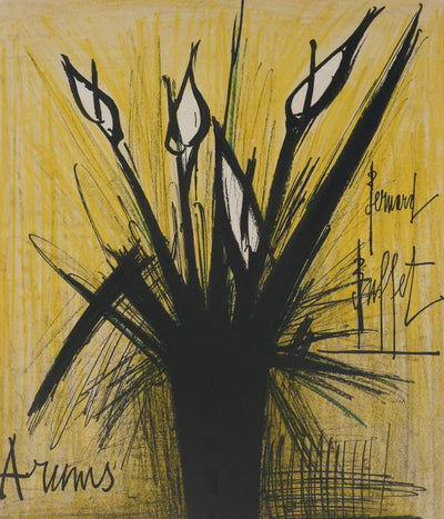 Bernard BUFFET : Les arums, Lithographie originale signée