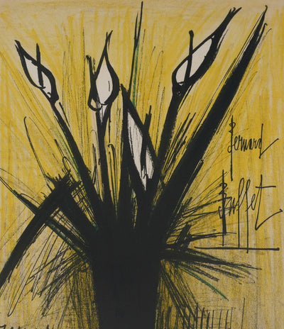 Bernard BUFFET : Les arums, Lithographie originale signée