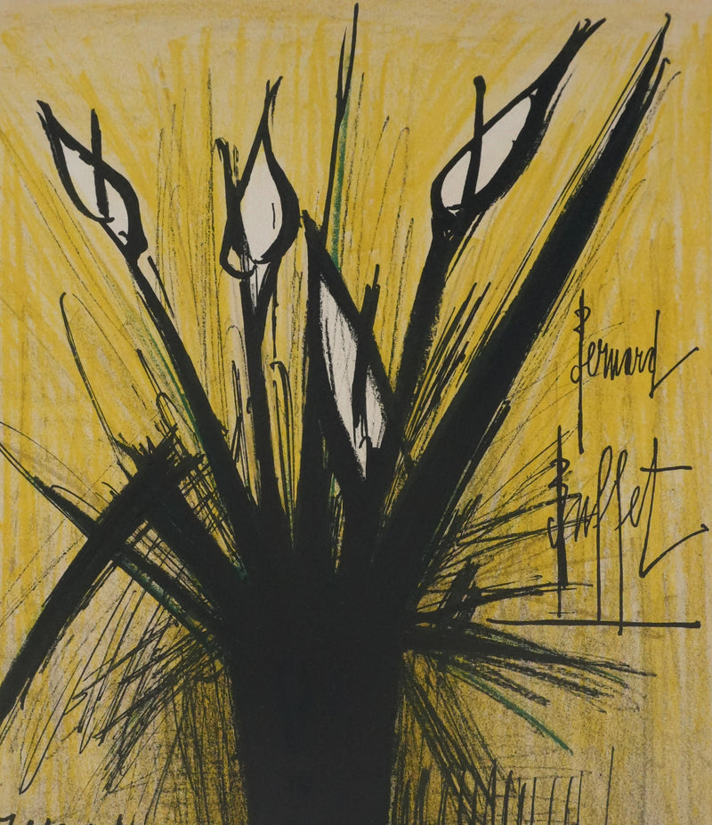 Bernard BUFFET : Les arums, Lithographie originale signée