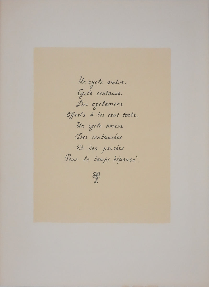 Louise DE VILEMORIN : Les cyclamens, Lithographie originale signée