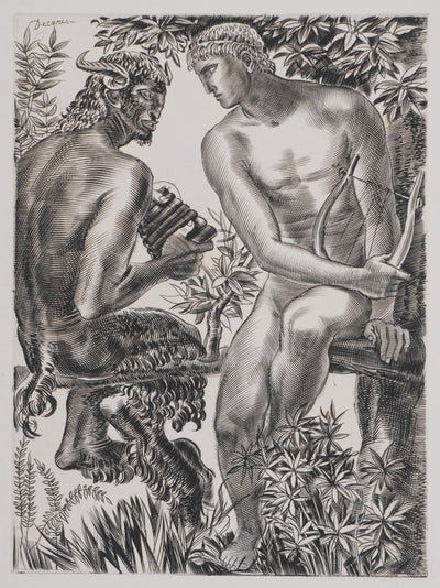 Albert DECARIS : Apollon et Marsyas, Gravure originale signée