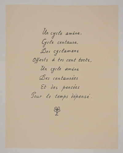 Louise DE VILEMORIN : Les cyclamens, Lithographie originale signée