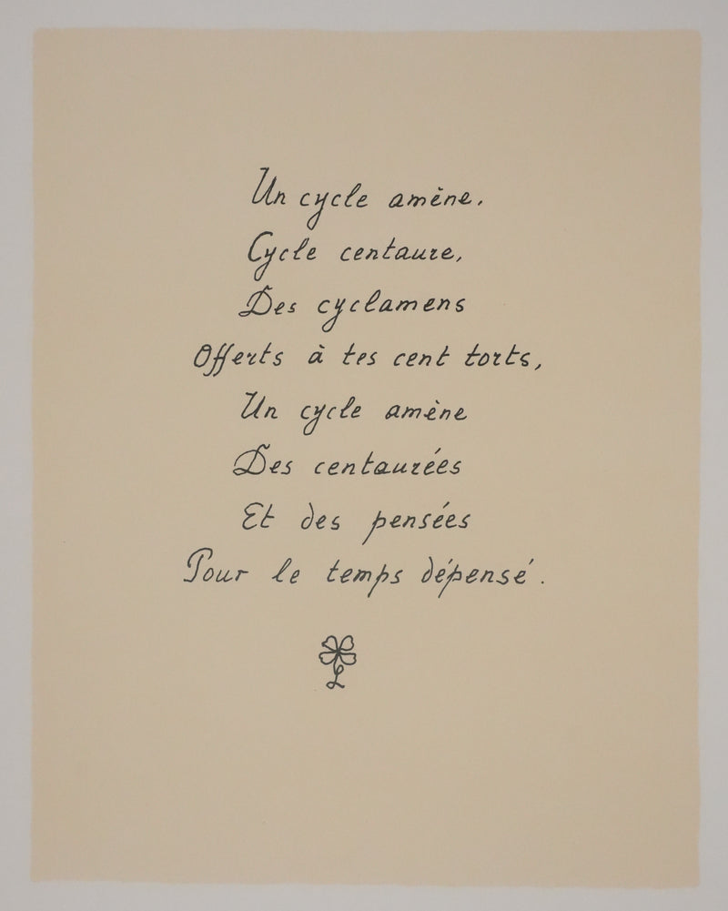 Louise DE VILEMORIN : Les cyclamens, Lithographie originale signée