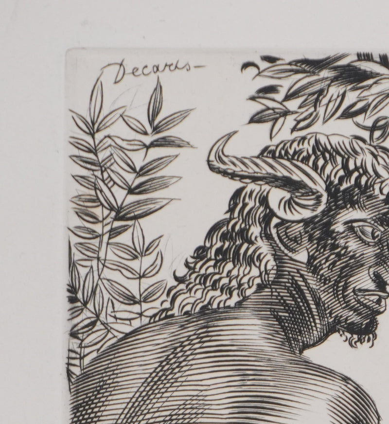 Albert DECARIS : Apollon et Marsyas, Gravure originale signée