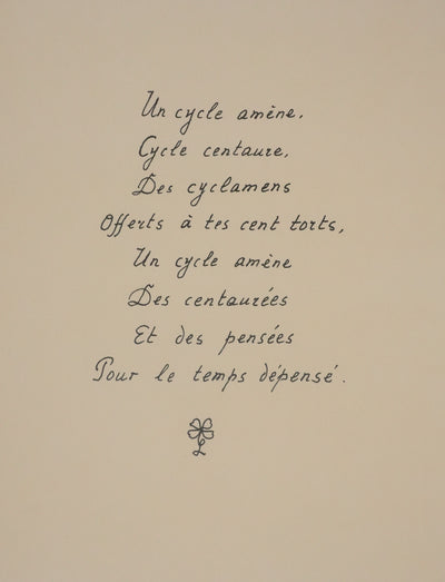 Louise DE VILEMORIN : Les cyclamens, Lithographie originale signée