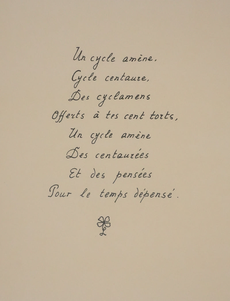 Louise DE VILEMORIN : Les cyclamens, Lithographie originale signée