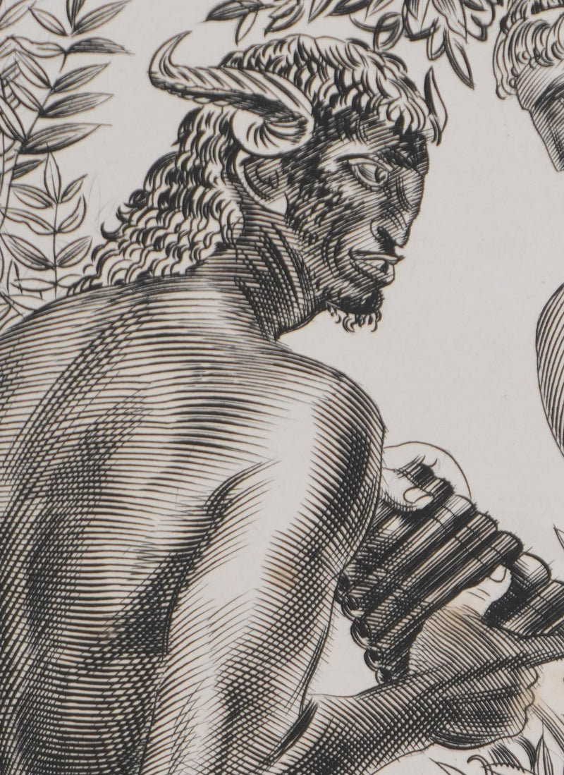 Albert DECARIS : Apollon et Marsyas, Gravure originale signée