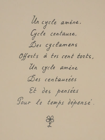 Louise DE VILEMORIN : Les cyclamens, Lithographie originale signée