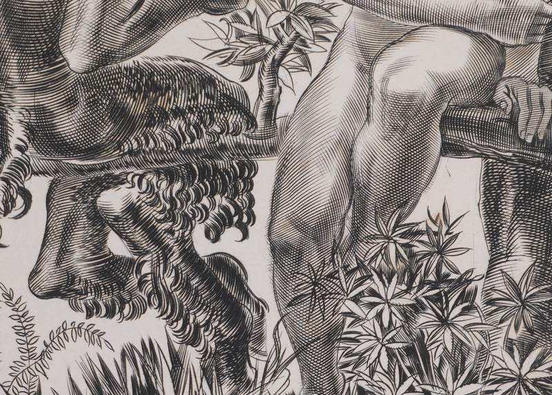 Albert DECARIS : Apollon et Marsyas, Gravure originale signée