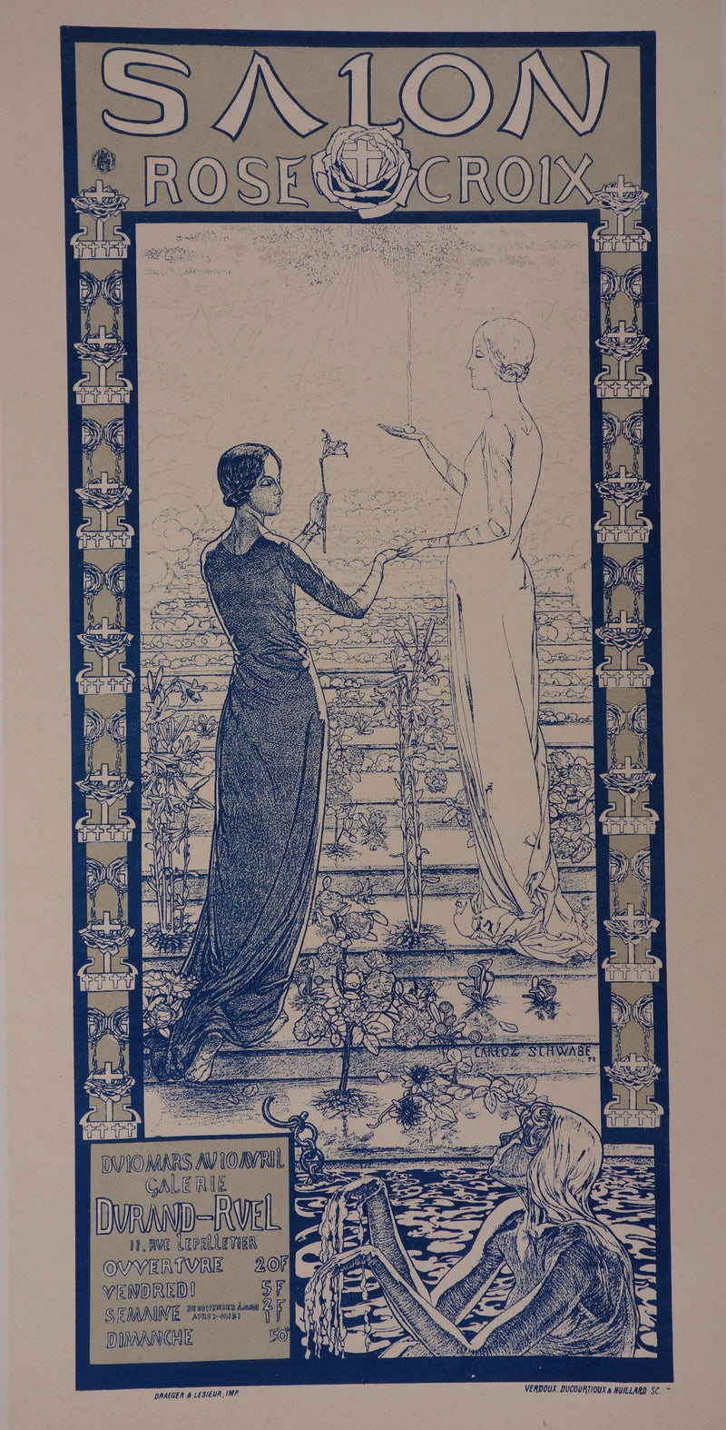 Carloz SCHWABE : Femmes illuminées, Lithographie originale signée