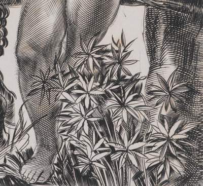 Albert DECARIS : Apollon et Marsyas, Gravure originale signée