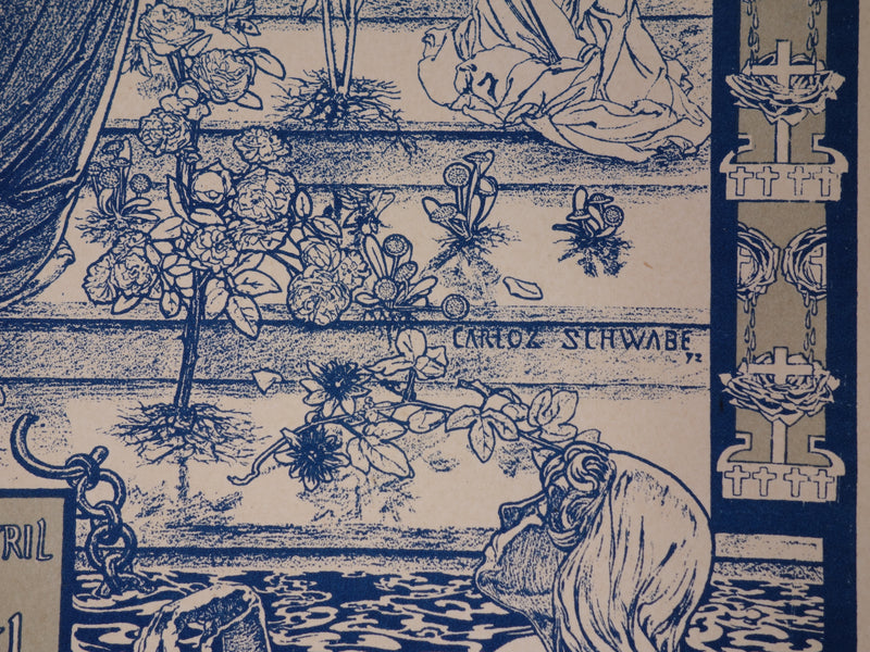 Carloz SCHWABE : Femmes illuminées, Lithographie originale signée