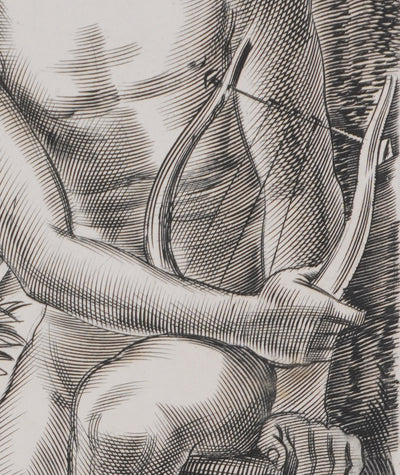 Albert DECARIS : Apollon et Marsyas, Gravure originale signée