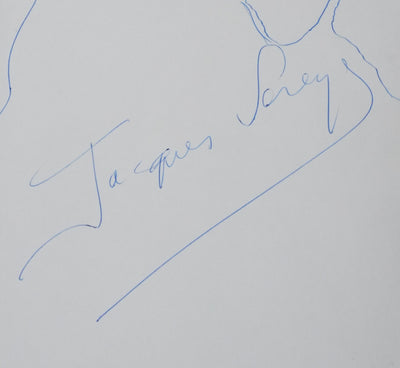 Jacques SEREYS : L'arbre sur le chemin, Autographe et dessin original signé