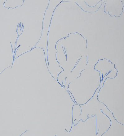 Jacques SEREYS : L'arbre sur le chemin, Autographe et dessin original signé
