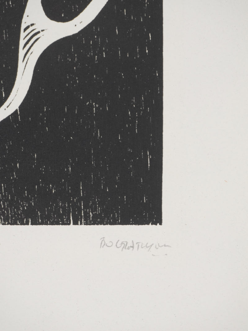 Claude BOGRATCHEW : Abstraction organique, Gravure originale