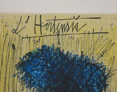 Bernard BUFFET : L'hortensia, Lithographie originale signée